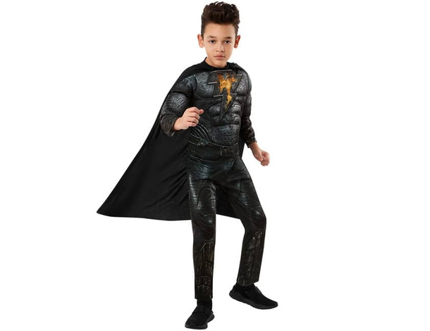Costume Carnevale Black Adam supereroe Shazam per bambini 2-6 anni Halloween...