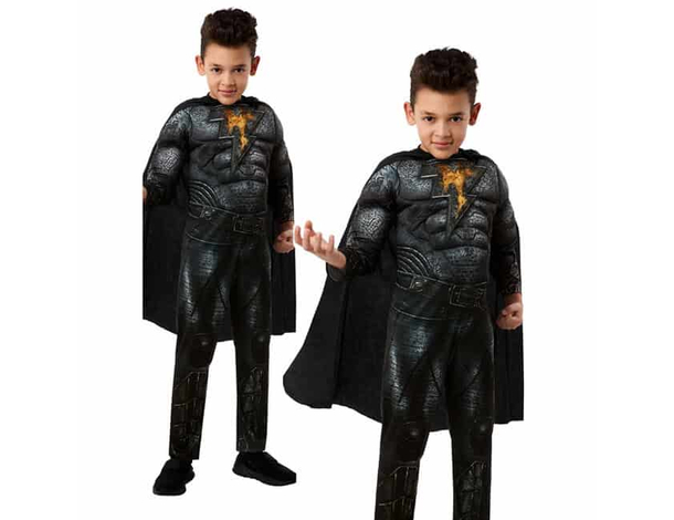 Costume Carnevale Black Adam supereroe Shazam per bambini 2-6 anni Halloween...