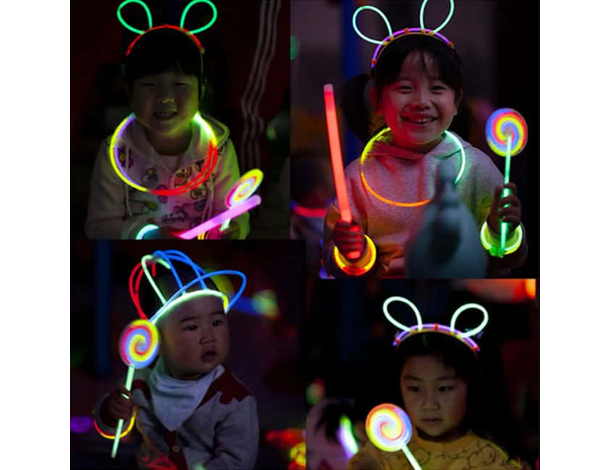 3x Girandola Luminosa Fluorescente Colorata Discoteca DJ Accessori Feste...