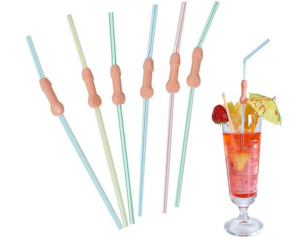 Set 18 Pezzi Cannucce Addio al Nubilato Sexy Forma con Pene Scherzo Party
