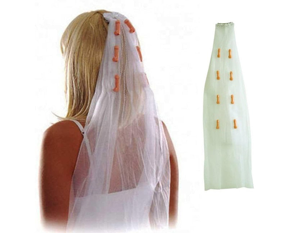 Velo da Sposa Mini Peni Addio al Nubilato Gadget Sexy Divertente Bacherolette...