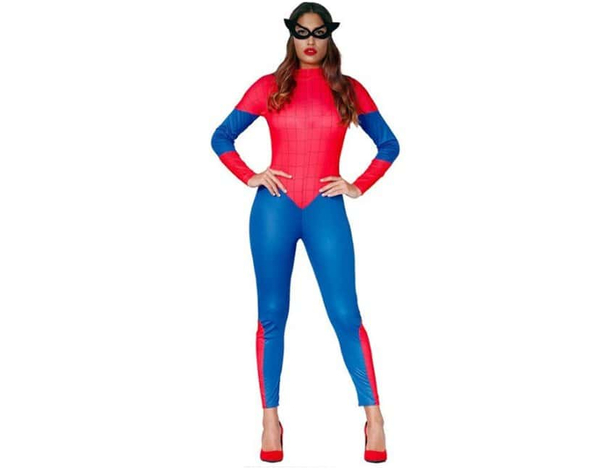 Costume Carnevale Spiderman donna ragno vestito da supereroina M/L festa (M)
