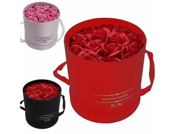 Scatola con Rose Rosse o Rosa Regalo San Valentino Idea Anniversario Fidanzata