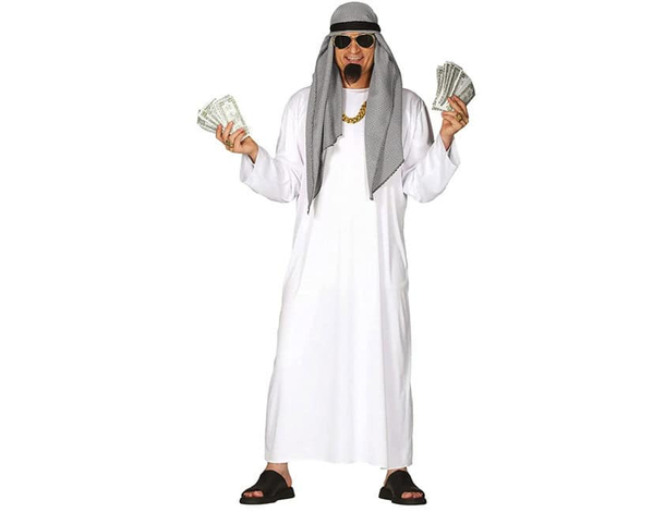 Costume Carnevale Tunica Sceicco arabo Oriente Sultano Vestito Taglia L