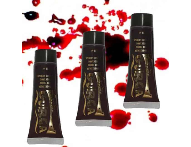 3x Tubetto Sangue Finto Lavabile 20 ml Rosso Make Up Travestimenti Halloween