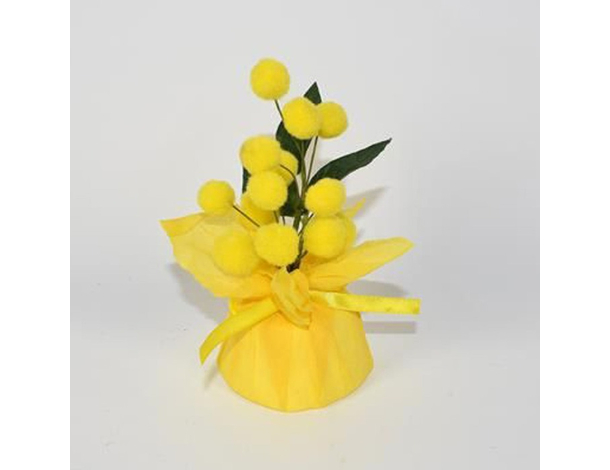 6x Mazzolino di Mimosa Festa della Donna Piantina Artificiale Fiore Lanoso...