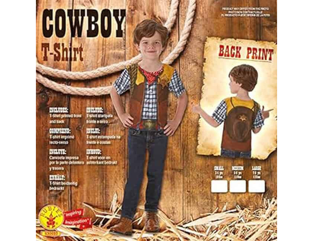 Costume Carnevale Cowboy T-shirt per bambini 3-8 anni travestimento Halloween...