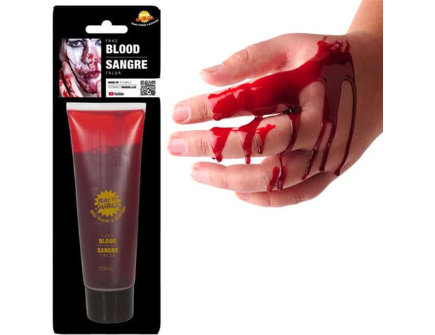 Tubetto Sangue Finto Lavabile 100 ml Rosso Make Up per Travestimenti Halloween