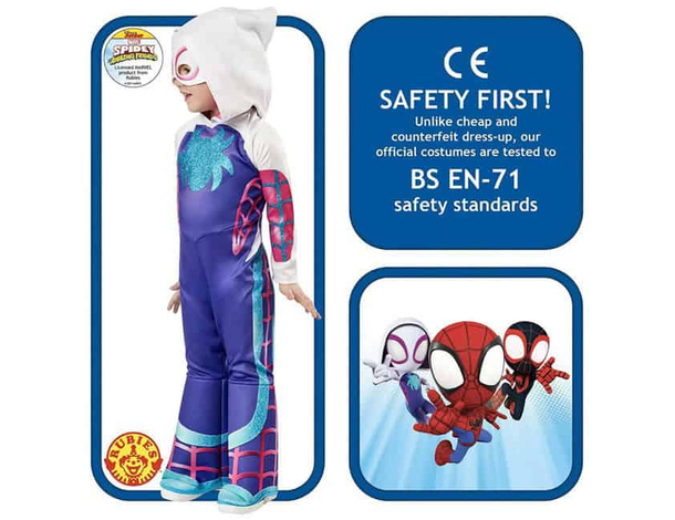 Costume Carnevale Spider Woman Gwen nuovo universo bambina Cosplay 2-3 anni...