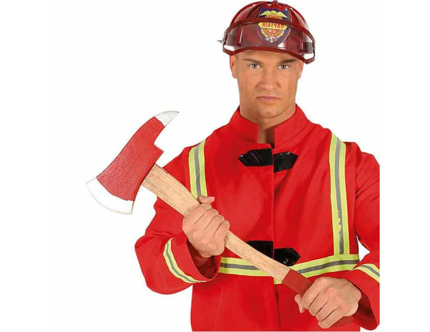 Costume Carnevale da pompiere uomo travestimento vigile del fuoco taglia XL...