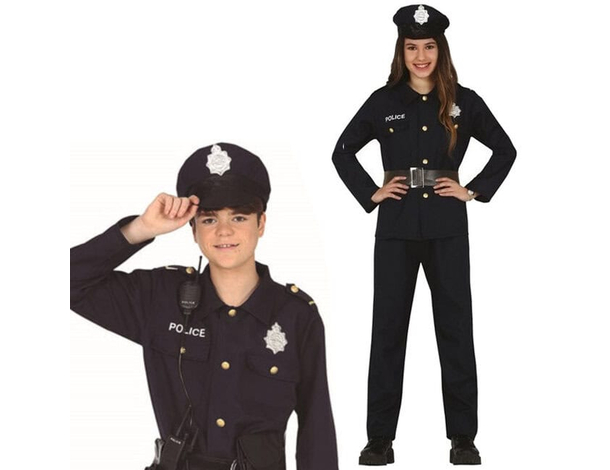 Costume Carnevale da Poliziotto Vestito polizia ragazzi unisex 14-16 anni