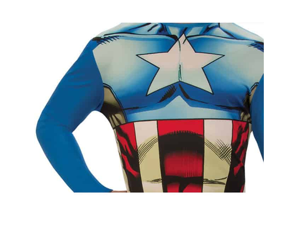 Costume Carnevale Capitan America tuta adulti Captain Steve Rogers taglia M...