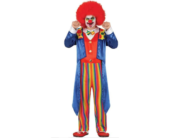 Costume Carnevale da clown travestimento Pagliaccio adulto uomo taglia M/L...