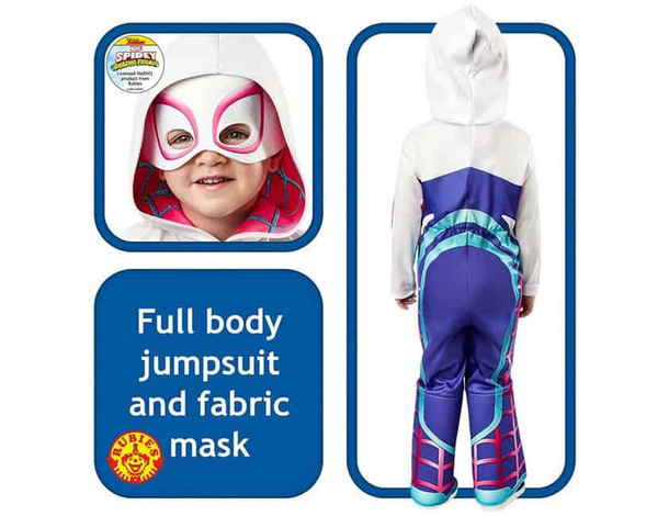 Costume Carnevale Spider Woman Gwen nuovo universo bambina Cosplay 2-3 anni...
