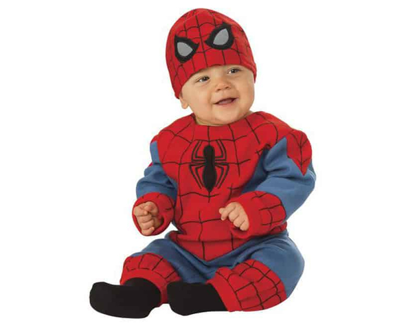 Costume Carnevale Spiderman supereroe bambini neonato 0-12 mesi Halloween...
