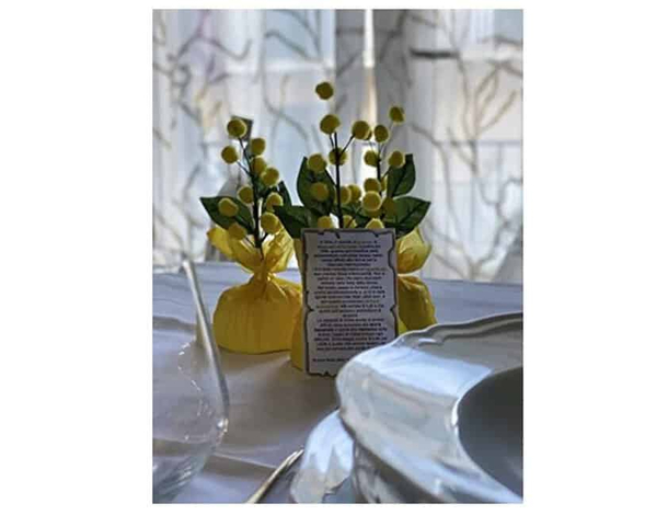 6x Mazzolino di Mimosa Festa della Donna Piantina Artificiale Fiore Lanoso...