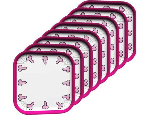 Set 18 Piatti in Carta Stampa Pisello Pene per Addio al Nubilato Party...