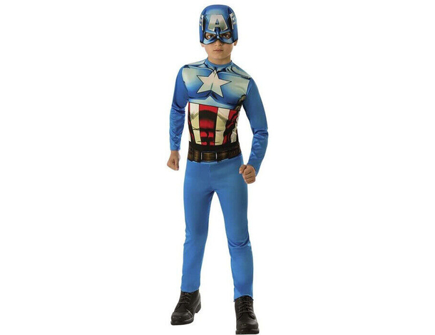 Costume Carnevale Capitan America Marvel Avengers Supereroe bambini 3-8 anni...