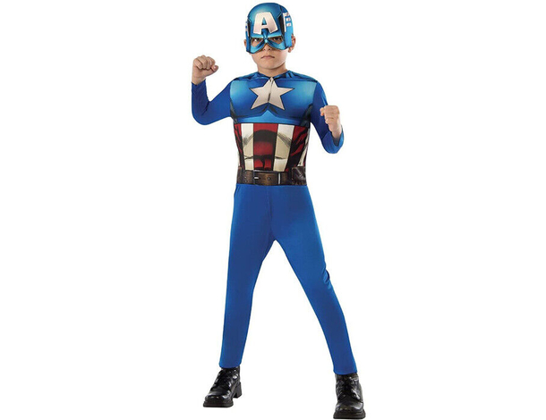 Costume Carnevale Capitan America Marvel Avengers Supereroe bambini 3-8 anni...