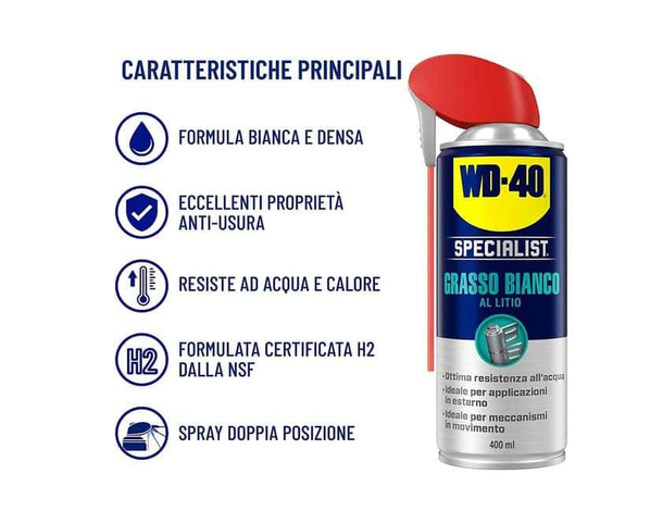 Grasso Spray Lubrificante Multifunzione 400 ml Specialist Bianco al Litio 2