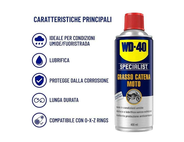 Specialist Grasso Moto Spray Catena Motocicletta 400 ml Condizioni Umide 2