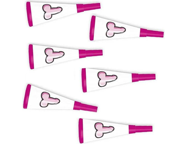 Set 18 Trombette in Carta Stampa Pene Addio al Nubilato Sexy Gadget per Party