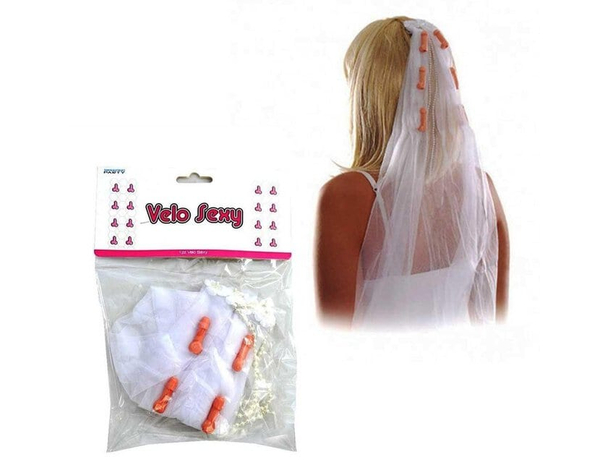 Velo da Sposa Mini Peni Addio al Nubilato Gadget Sexy Divertente Bacherolette
