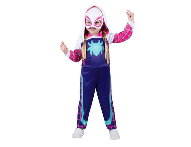 Costume Carnevale Spider Woman Gwen nuovo universo bambina Cosplay 2-3 anni...