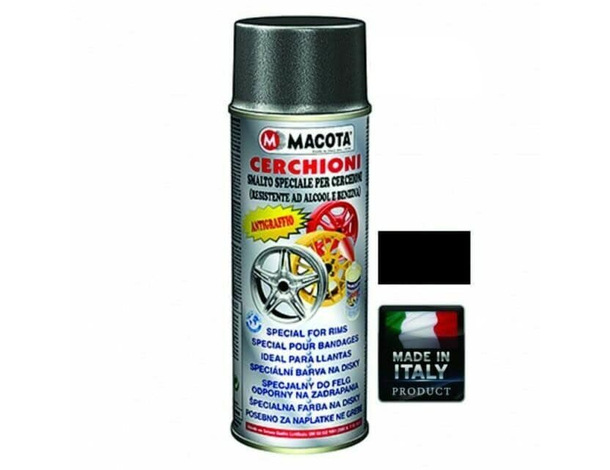 Smalto Speciale Cerchioni Vernice Spray 400 ml Tuning Nero Metallizzato