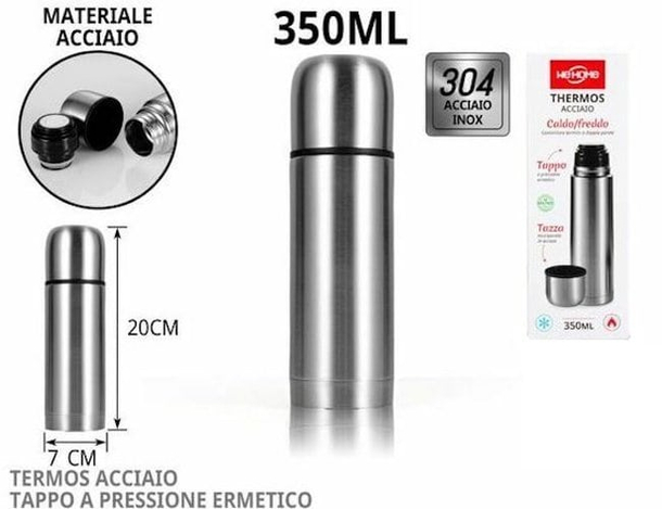 Thermos Termico Termos Portatile Tappo a Scatto in Acciaio Inox Varie Misure...