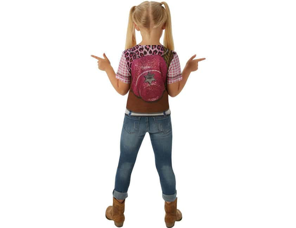 Costume Carnevale T-shirt Cowgirl bimba 3-8 anni travestimento Halloween (3-4...