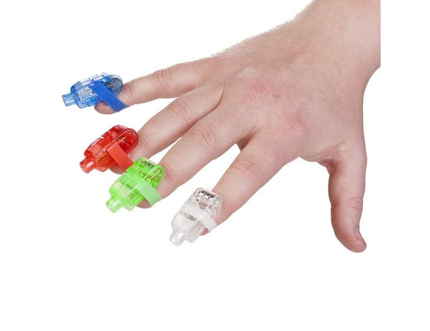 10 Luci a Led Dita Psichedeliche Anelli da Dito a Batteria Colorati Party...