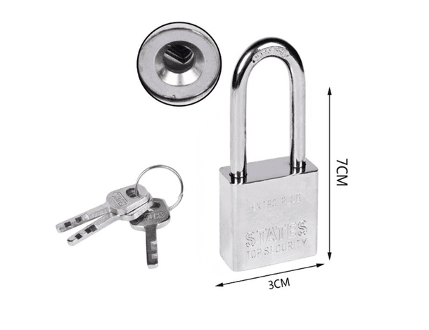 3x Lucchetto ad Arco 3 Chiavi Antiscasso Corazzato Catenaccio Acciaio...