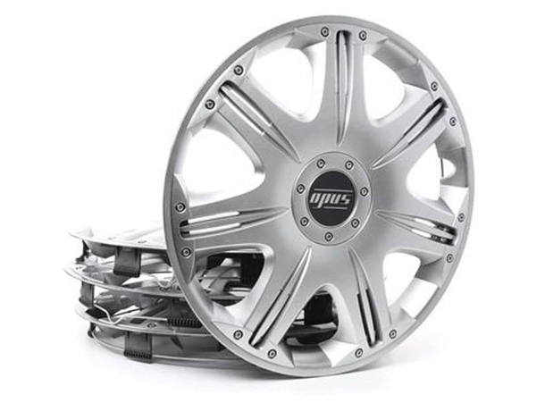 Set 4 Copricerchi universali coppe copri ruota borchie Opus 16" grigi auto