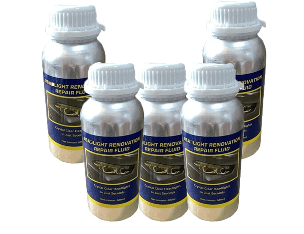 5x Polimero Liquido Kit Lucidatura Fari Fanali Auto Ricarica Ripristino 600 ml