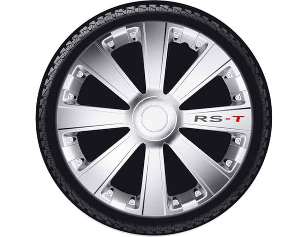 Set 4 Copricerchi Universali Coppe Copriruota Borchie RS-T 13"/14"/15"/16"...