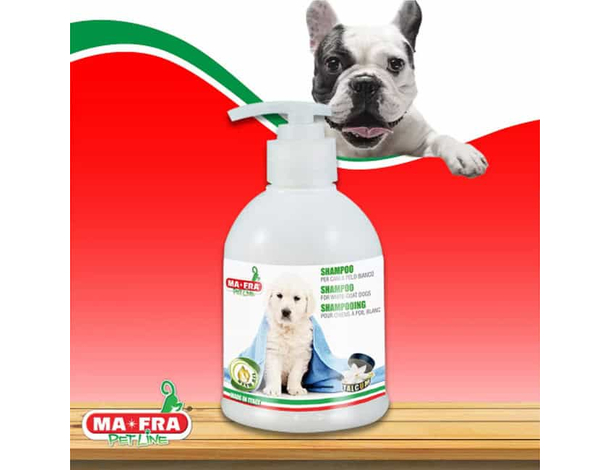 MAFRA Shampoo pulizia cura cane cani pelo bianco elimina giallastro Pet Line...