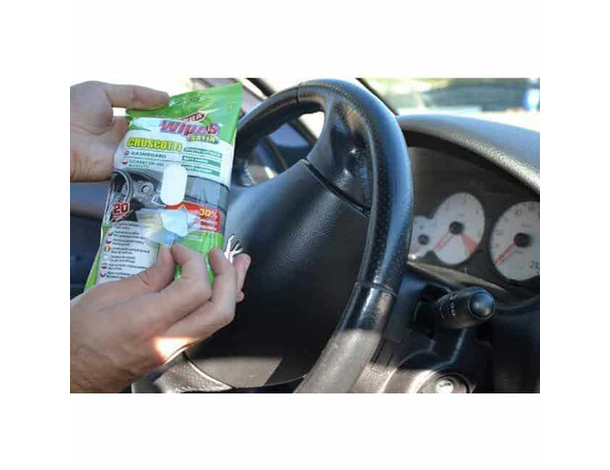 MA-FRA 20 Salviette lava pulisci Cruscotti Effetto satinato auto Wipes satin...