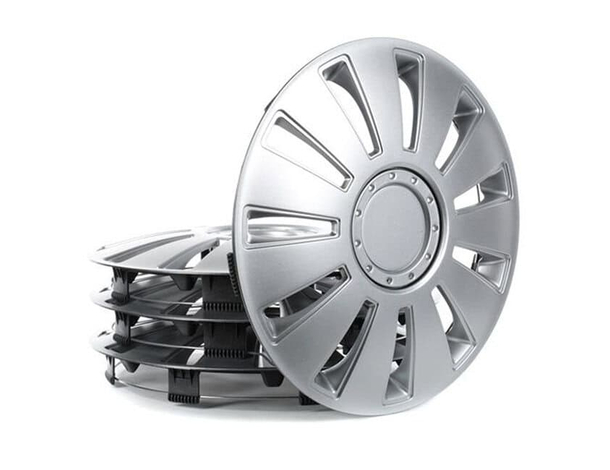 Set di 4 Copricerchi Universali Coppe Auto Silverstone Grigio 13/14/15...