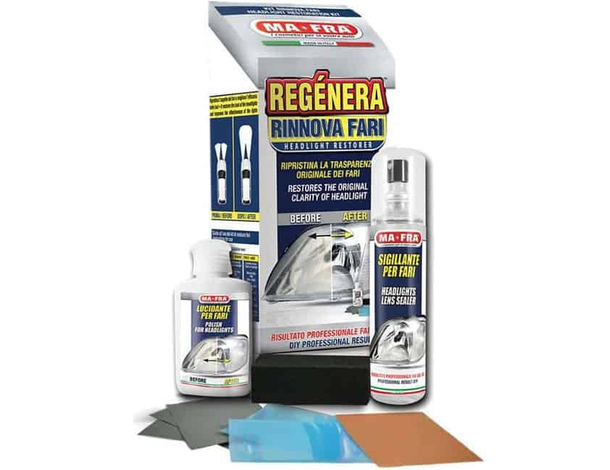 MA-FRA Kit Regenera rinnova lucida ripristina trasparenza fari auto moto H0590
