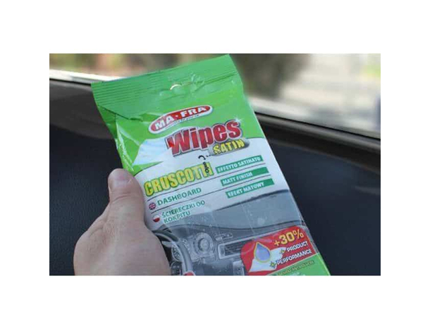 MA-FRA 20 Salviette lava pulisci Cruscotti Effetto satinato auto Wipes satin...