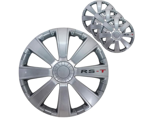 Set 4 Copricerchi Universali Coppe Copriruota Borchie RS-T 13"/14"/15"/16" (14")