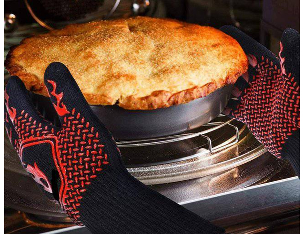 Guanti Barbecue da Cucina Resistenza Resistenti al Calore 800° BBQ Ignifughi...