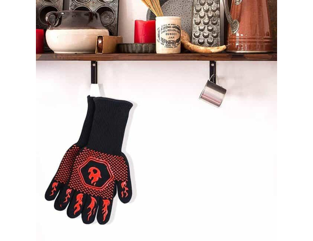 Guanti Barbecue da Cucina Resistenza Resistenti al Calore 800° BBQ Ignifughi...