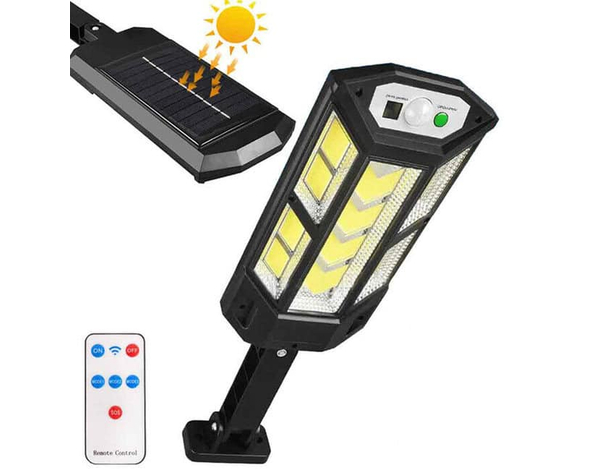 Lampione Faretto Solare LED Sensore di Movimento Faro Esterno Telecomando...