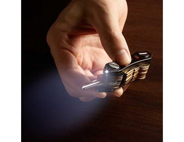 Portachiavi Multifunzione Organizzatore Luce LED Apribottiglie con Batteria...