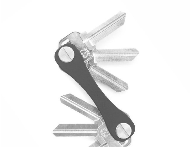 Portachiavi Organizzatore 12 Chiavi Metallo Pieghevole Portatile Nero 4