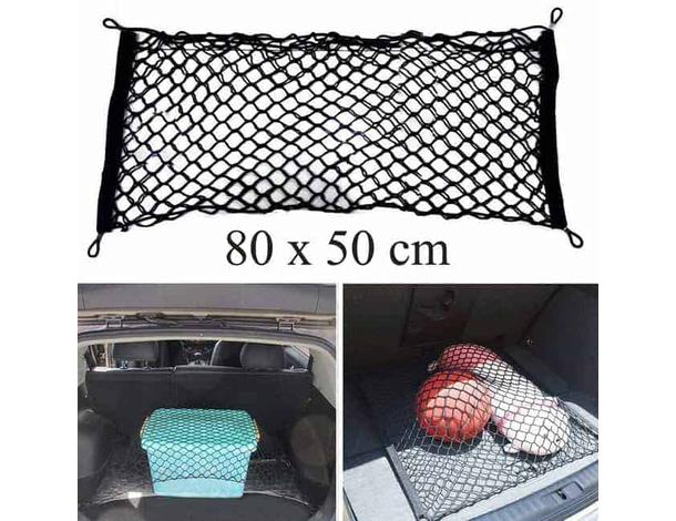 Rete Auto Portaoggetti Tasca Ferma Bagagli Rete Flessibile 80x50 cm Bagagliaio