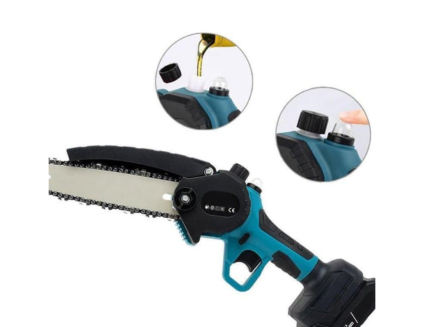 Mini sega elettrica doppia batteria motosega da 8" Pollici con olio...