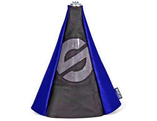 Cuffia cambio universale per leva cambio simil pelle Sparco nera e blu 25 cm